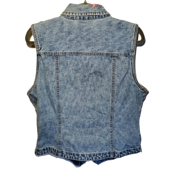 Vintage Bill Blass sz M Embroidered jean vest - Picture 4 of 7